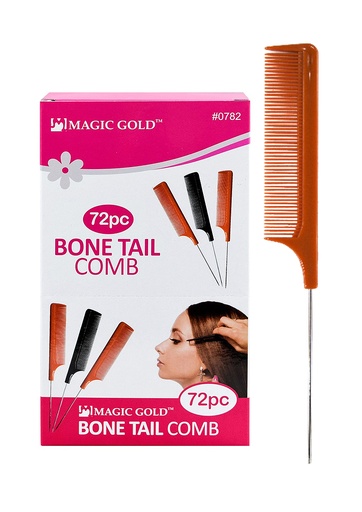 [MG07826] Magic Gold Pin Tail Comb (72 pcs/cs) #MG07826 Brown