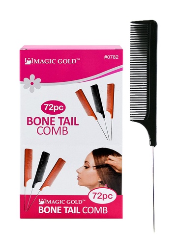 [MG07825] Magic Gold Pin Tail Comb (72 pcs/cs) #MG07825 Black
