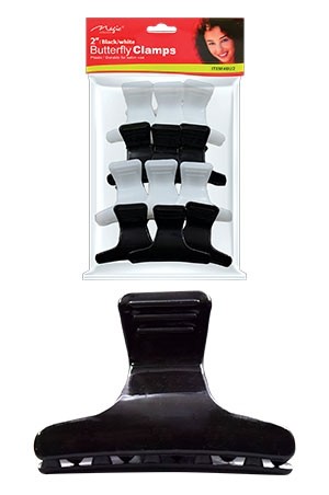 [MC03712] Magic Butterfly Clamps 2" - Black/White#BU2-pk