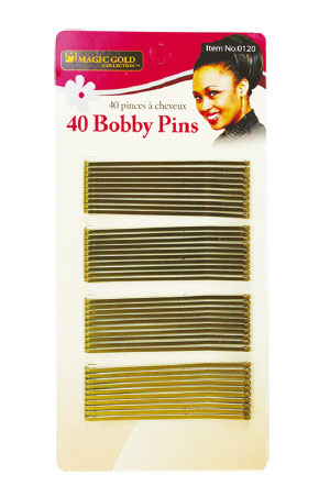 [MG90120] Magic Gold 40 Bobby Pins #0120 Gold - dz