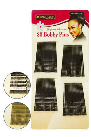 [MG91300] Magic Gold 80 Bobby Pins #1300 Black -dz