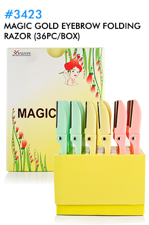 [MG93423] Magic Gold Foldable Eyebrow Razor (36pc/box) #3423 -box