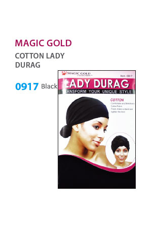 [MG90917] Magic Gold Lady Durag [Cotton] #0917 Black -dz