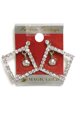 Magic Gold Rhine Stone Earring #4726 -pc