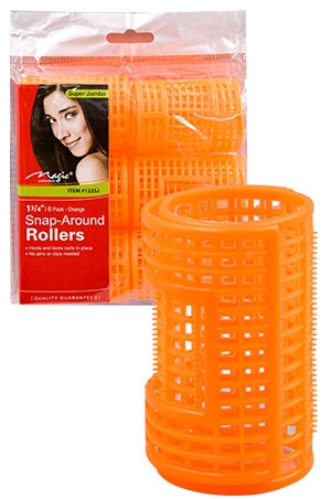 [MC12211] Magic Jumbo Snap-Around Rollers #122SJ (6 pc/pk) Orange -pk