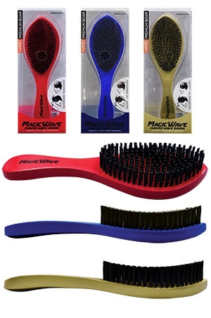 [MC24670] Magic Wave Brush-Curved w/Handle (Hard, Asst) #WBR001AH-pc