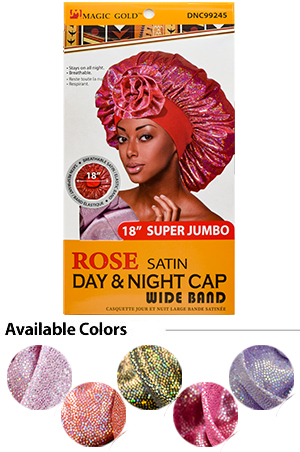 [MG99245] Rose Satin Day&Night Cap w/ Wide Band(S.Jumbo/A) #99245 -dz