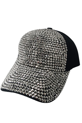 [SMA75103] SMA RINESTONE CAP 03-Black Silver