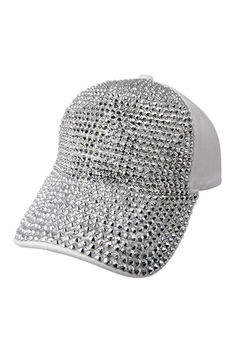 [SMA75104] SMA RINESTONE CAP 04-White Silver