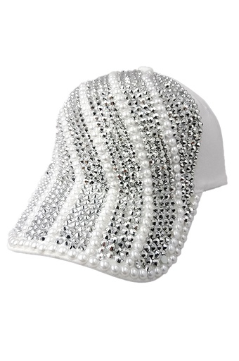 [SMA75108] SMA RINESTONE CAP 08-White Pearl