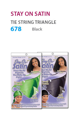 [STO00678] Stay on Satin Tie String Triangle (Black) #678 - dz