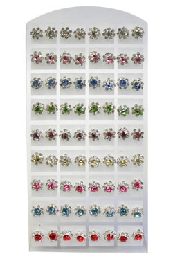 [MG01564] Stone Earring (Flower2 Mix) #0156