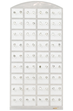 [MG15486] Stone Earring (Round Clear - 4mm) #1548