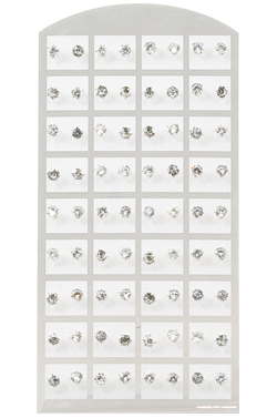 [MG15509] Stone Earring (Round Clear - 5mm) #1550