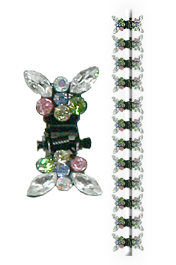 [MG26567] Stone Hair Clip (12 clips) #2656 Clear