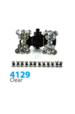 [MG94129] Stone Hair Clip (12 clips) #4129 Clear - Strip