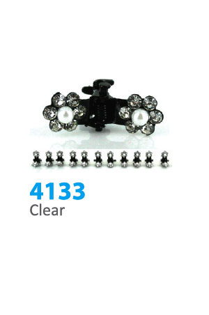 [MG94133] Stone Hair Clip (12 clips) #4133 Clear