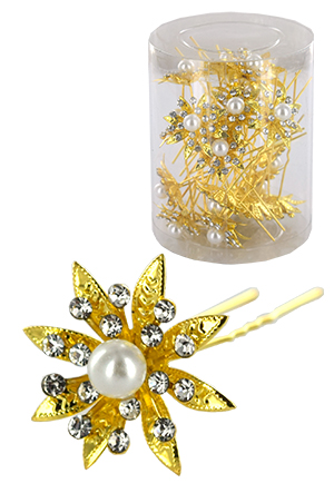 [MG96730] Stone Hair Pin (20/jar) #6730 Gold - jar