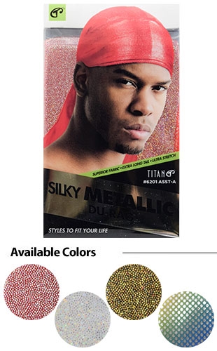 [TIC06201] Titan Silk Metallic DuRag  #6201-Asst-A-dz