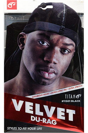 [TIC11501] Titan Velvet Durag #11501 (Black)-dz