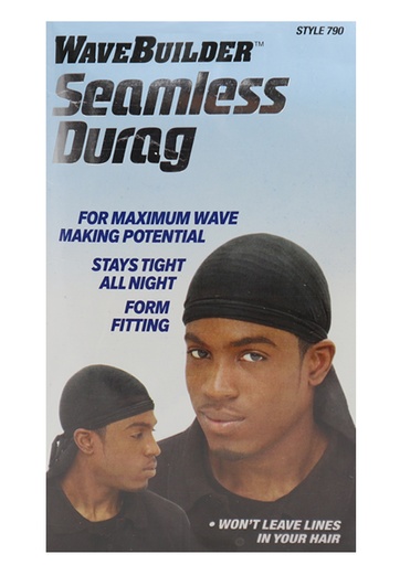WaveBuilder Seamless Durag [Black] #790 -dz