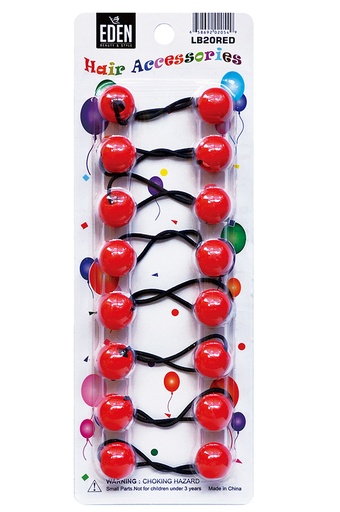 [LB20RED] Eden 20mm Hair Ball - Red #LB20RED -pk