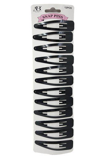 [MC00101] ANA Beauty SNAP PINS (Black) #AP0124BK - dz