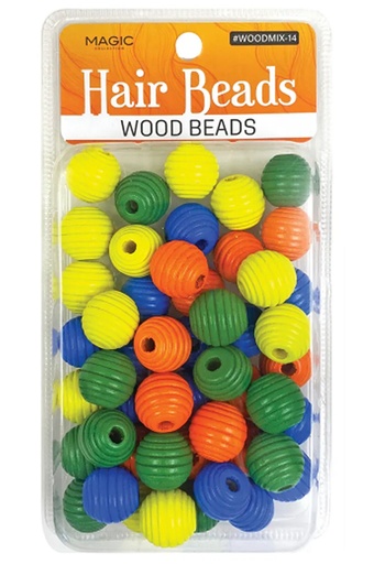 [MC12843] Magic Wood Bead Mix(Blue, Green, Yellow)-14 Round Spiral-pc