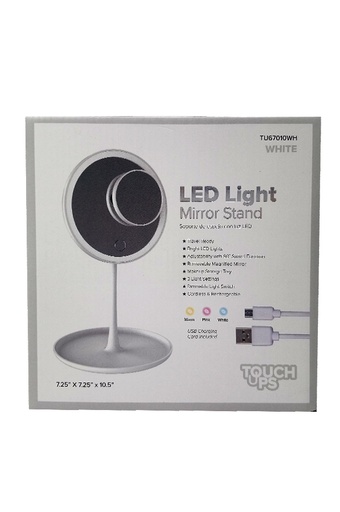 [TOU12506] Touch Ups LED Light Mirror Stand-White #TU67010WH-pc