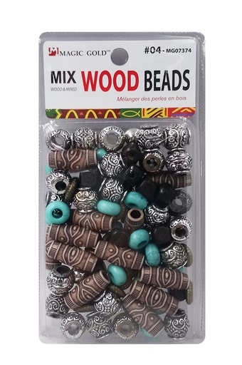 [MG07374] Magic Gold Mix Wood Beads #MG07374 - pc