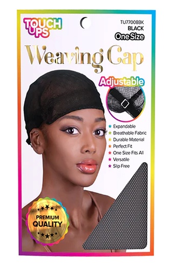 [TOU12519] Touch Ups Weaving Cap - Adjustable #TU77008BK (Black) - dz