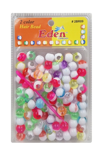 [EDN28999] EEden 2Color XLG Blister LG Round Bead (White/Clear Assrt) #BR89-W/CM -pk