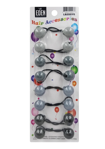 [LB20GY6] Eden 20mm Hair Ball -Gray Tone Assorted #LB20GY6 -pk