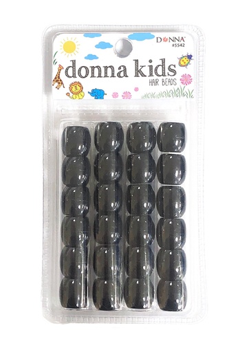 [DON05542] Donna Kids Jumbo Hair Beads #5542 Black - pc