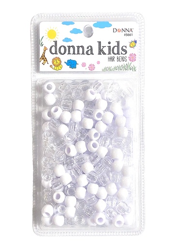 [DON05661] Donna Kids Medium LG PK Bead W/Beader #5661 WT/CL Mixed -pc