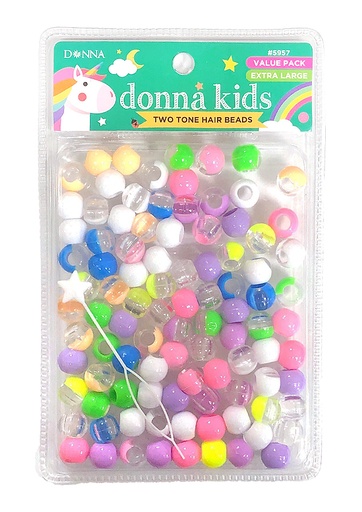 [DON05957] Donna Kids Two Tone Bead Value Pack #5957 Clear Pastel Asst - pc