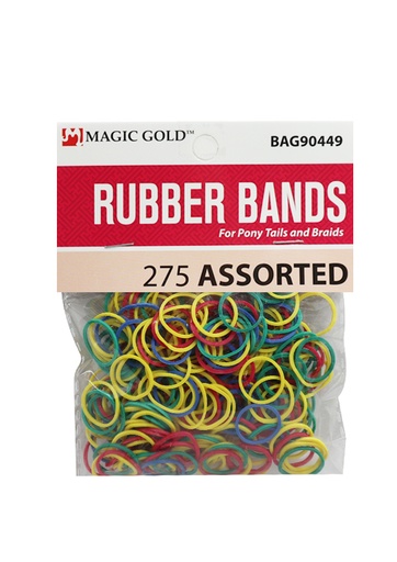 [MG04497] Magic Gold Rubber Bands 275 -Assorted #BAG90449(#RUB0449) -dz