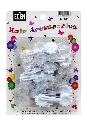 [EDN59319] Eden Mini Flower Barrette -(Crystal & White) #MFCW -pk