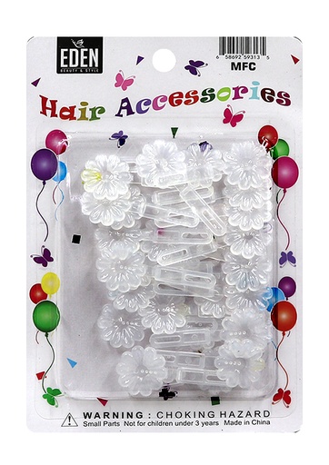 [EDN29313] Eden Mini Flower Barrette -Clear #MFC -pk