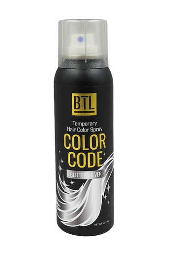 [BTL20573] BTL Color Code Temporay Hair Color Spray -Glitter Silver (3 oz) #17