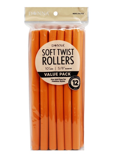 [DON06915] Donna Soft Twist Rollers 10" #6915 Orange -pc