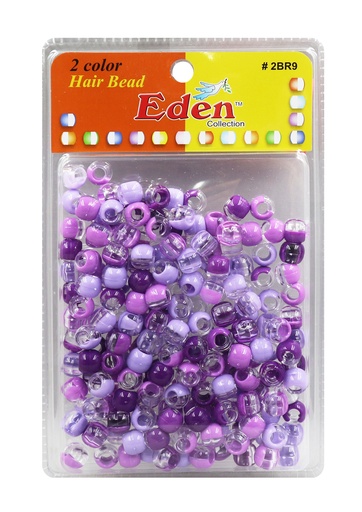[EDN22291K] Eden 2 Color X-LG Blister Med Round Bead #2BR9-C/PUR6 -pk
