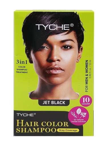 [NK03420] NK TYCHE Hair Color Shampoo 3-N-1 (Color+Shampoo+Treatement) #Jet Black (0.4 oz/12pk) -Pk #130