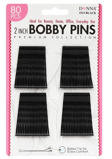 [DON00213] Donna Bobby Pins (2"/80 pcs) #213 Black -dz