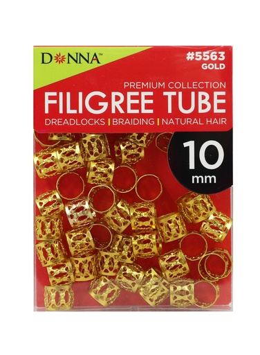 [DON05563] Donna Filigree Tube (10mm) #5563 Gold - dz