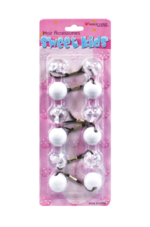 [MG92879] Bubble Round #XL10 White/Clear [6/pk] -pc