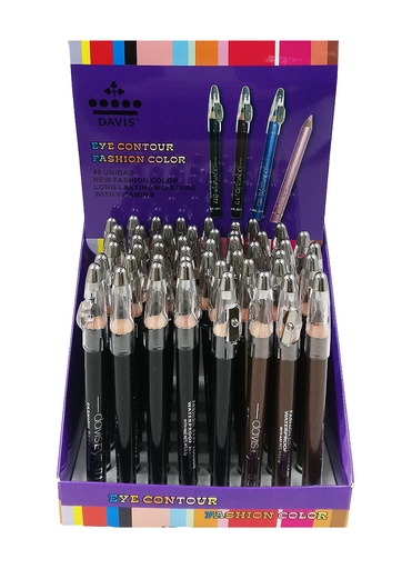Davis Thick Eye Color Pencil w/ Sharpener (Black+Brown) -48pcs #LNM002-Box