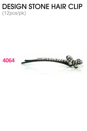[MG94064] Design Stone Hair Clip : (12pcs /pk) #4064 -pk