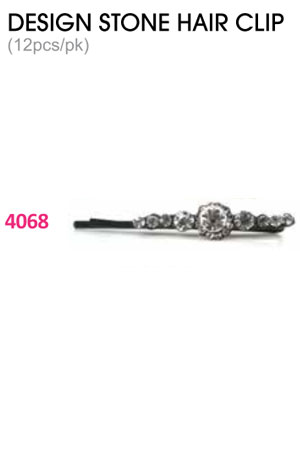 [MG94068] Design Stone Hair Clip : (12pcs /pk) #4068 -pk