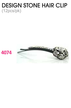 [MG94074] Design Stone Hair Clip : (12pcs /pk) #4074 -pk